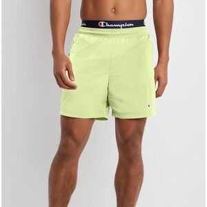 CHAMPION Nylon Warm Up 6" Shorts‎ Yellow Green Men's Size SMALL *NEW*